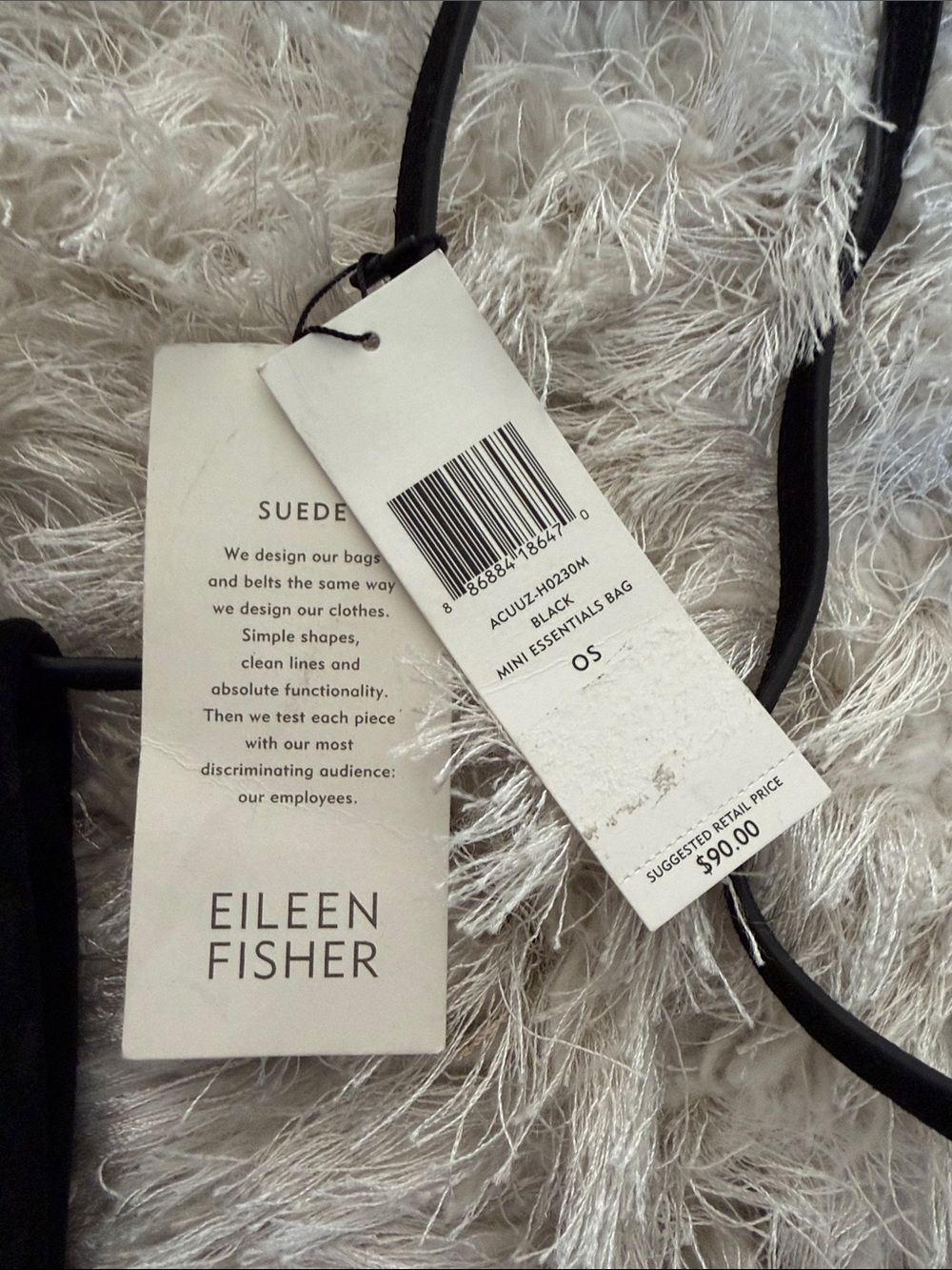 Eileen Fisher Black Suede Slim Crossbody Bag - Picture 2 of 2
